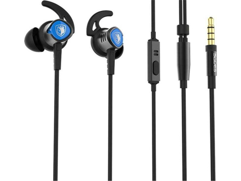 Навушники з мікрофоном Sades SA-606 Wings 20 Black/Blue (SA606BLJ)