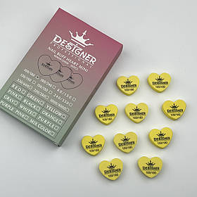Жовтий міні баф 100/180 грит. Nail Buff Heart Mini Дизайнер у формі серця для манікюру, 1 шт.