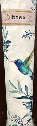Тканина для постільної білизни Полисатин 135 SP135-N-028 (60м) пташечки та тропічний принт, фото 2