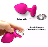 Силіконові пробки з кристалами S-M, Набір втулок для анальної стимуляції 2 шт, Інтимні іграшки, фото 5