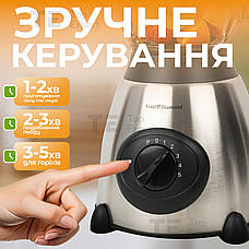 Потужний блендер з чашею для смузі Gold Diamond TK00018 2 в 1 для молочних коктейлів з кавомолкою, фото 4