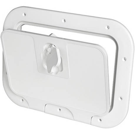 Люк інспекційний Splash-Proof, посилений, 380х280 мм, пластик, білий, Osculati., фото 1