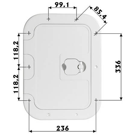 Люк інспекційний Splash-Proof, посилений, 380х280 мм, пластик, білий, Osculati., фото 2