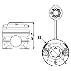 База Railblaza RailMount 19-25, пластик, чорний, Osculati., фото 5