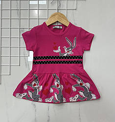 Дитяче плаття з коротким рукавом "Зайчик" Розміри: 2,3,4,5 років (38068-1)