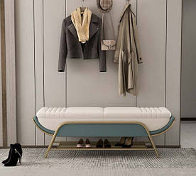 Банкетка. Модель RD-5373 100х42х45 см, Бежевий+зелений