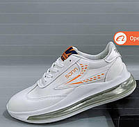 Кроссовки белые с оранжевым женские с бренд "Violeta Wonex" р 36-40