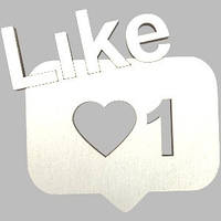 Топер у торт дерев'яний "Like"