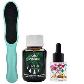 Набір для домашнього педикюру: пилка №183+ пілінг BioGel (60 мл.) + олія для кутикули (20 мл.)