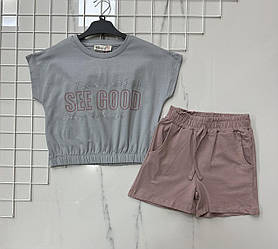 Костюм із шортами для дівчинки Розміри: 6,7,8,9 років (38077-3)