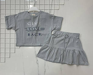 Костюм зі спідницею для дівчинки Розміри: 6,7,8,9 років (38078)