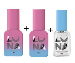 Набір для покриття нігтів: LUNAMoon Rubber base, Top Non Wipe, Acid Primer (13 мл)