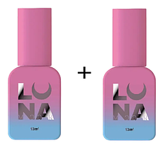Набір для покриття нігтів 2в1: LUNAMoon Rubber base, Топ Non Wipe без липкого шару (13 мл.)