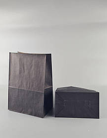 Пакет с дном бумажный 28*19*11,5 ЧЕРНЫЙ (25 шт)