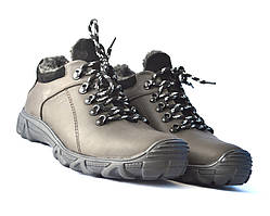 Тактичні зимові чоловічі кросівки оливкові шкіряне взуття на хутрі Rosso Avangard Erelli Brown Crazy