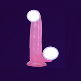 Фалоімітатор на присосці 15 см Рожевий реалістик, Штучний член для вагінальної стимуляції анальної, інтимні іг, фото 2