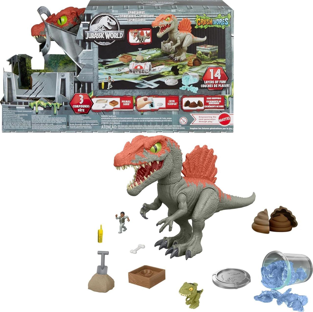 Набір Динозавр Спінозаур 30 см із сюрпризами Jurassic World Spinosaurus, Mattel
