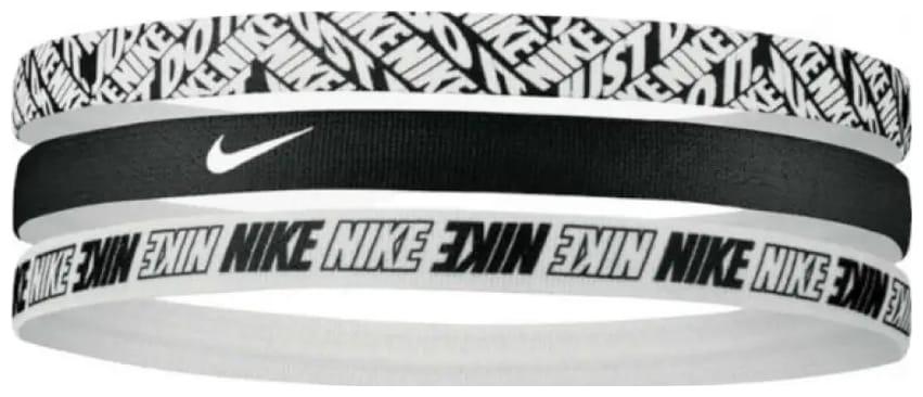 Пов'язка на голову Nike Printed Headbands 3PK чорний, білий Уні One Size, фото 1
