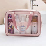 Популярний! Прозора сумка-косметичка Washbag Big Pink 30см - Краща якість тільки на Nukleon.com.ua, фото 3