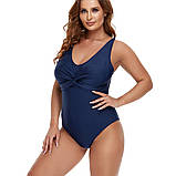 Купальник жіночий суцільний синій батал, фото 2