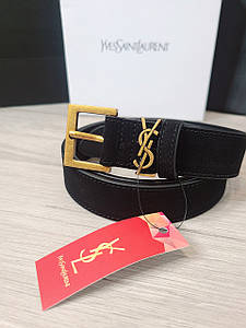 Ремінь шкіряний замш Yves Saiint Laurent (YSL)
