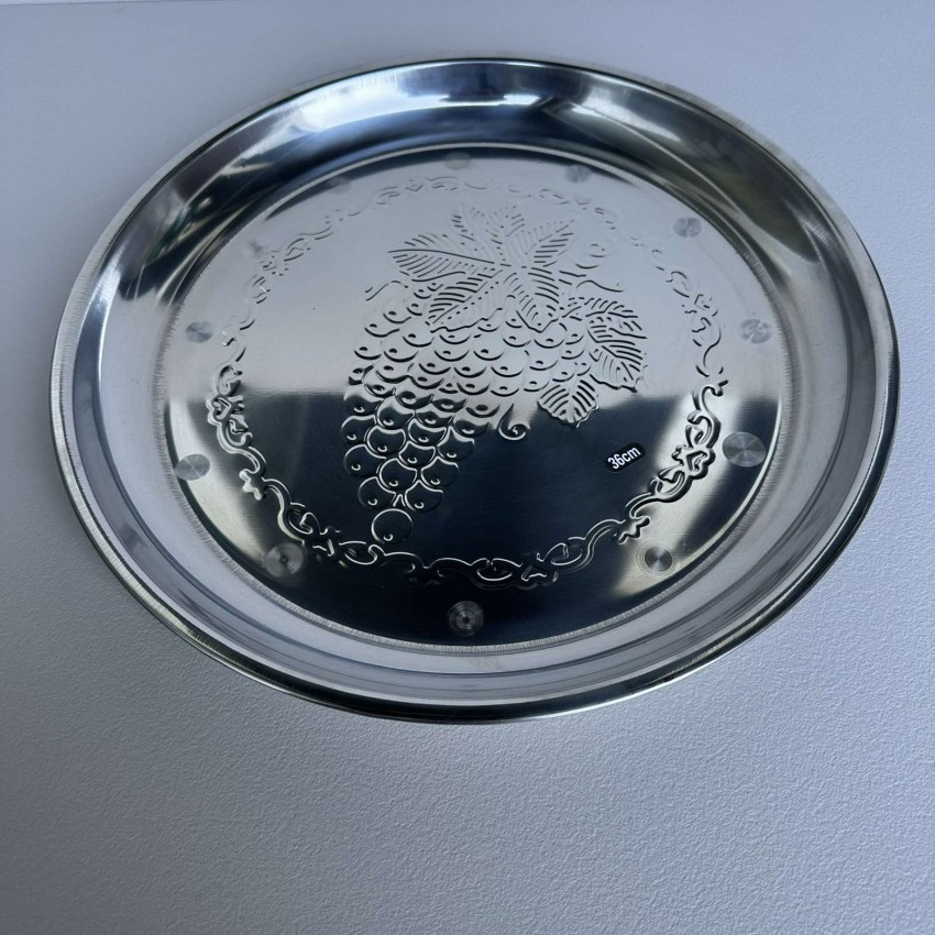 Піднос металевий 36 см круглий A-Plus 1113, фото 1