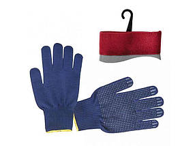 Перчатки робочі р.10 трикотажні (синя) SP-0132 ТМ INTERTOOL