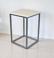 Табурет лофт металевий Куб 30×30×45 см МДФ білий