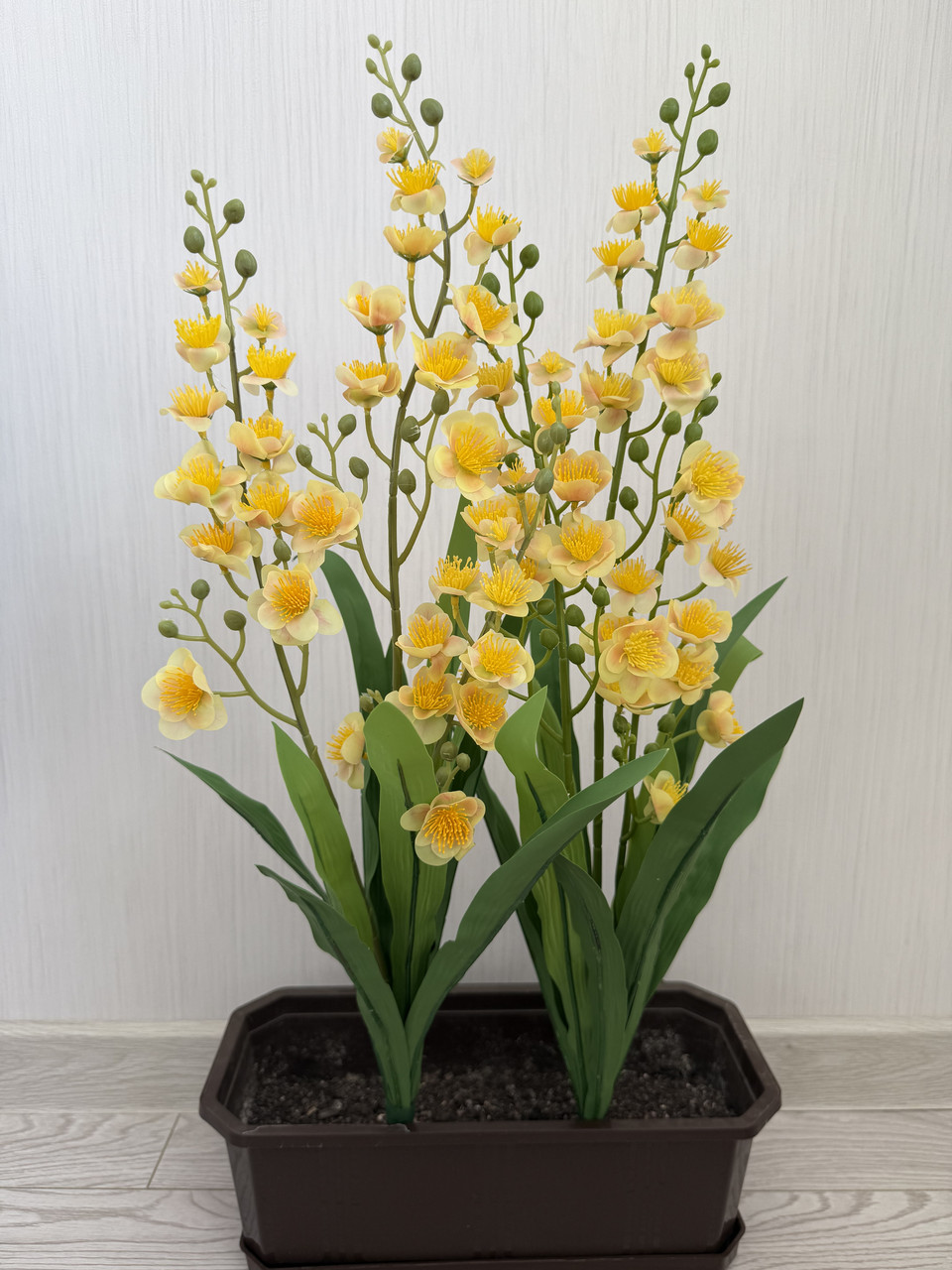 Штучна орхідея Онцидіум — 70 см ( жовта , танцююча лялька), фото 1