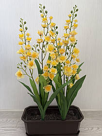 Штучна орхідея Онцидіум — 70 см ( жовта , танцююча лялька)