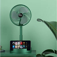 Популярний! Складаний вентилятор аккумуляторний на ніжці Telescopic Folding Fan з USB зарядкою Green - Краща якість тільки на