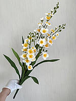 Штучна орхідея Онцидіум — 70 см ( біла, танцююча лялька), фото 5