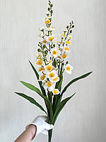 Штучна орхідея Онцидіум — 70 см ( біла, танцююча лялька), фото 8