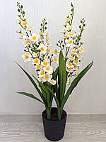 Штучна орхідея Онцидіум — 70 см ( біла, танцююча лялька), фото 3