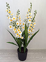 Штучна орхідея Онцидіум — 70 см ( біла, танцююча лялька), фото 2