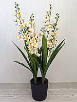 Штучна орхідея Онцидіум — 70 см ( біла, танцююча лялька), фото 4