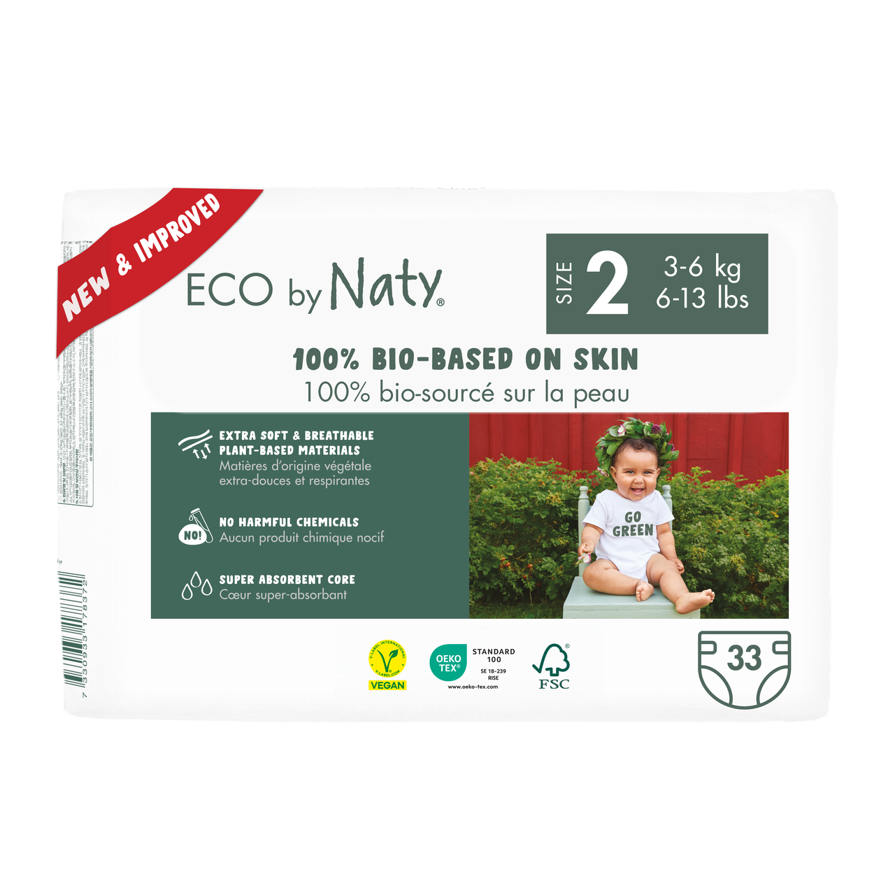 Органічні підгузники Eco by Naty Розмір 2 (від 3 до 6 кг) 33 шт