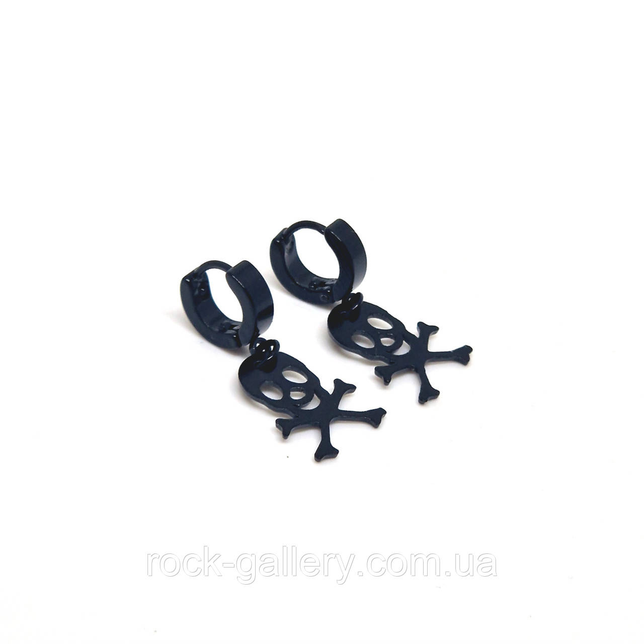 Сережки кільця з висульками "черепа" диаметр 10 мм, фото 1