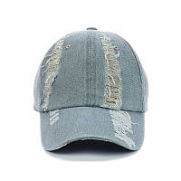 Бейсболка джинсова варка "рвана"