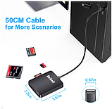 Зчитувач SD-карт, адаптер Beikell 4-в-1 з двома роз'ємами USB C та USB 3.0, адаптер для зчитування 4 карт пам'яті одночасно, фото 6
