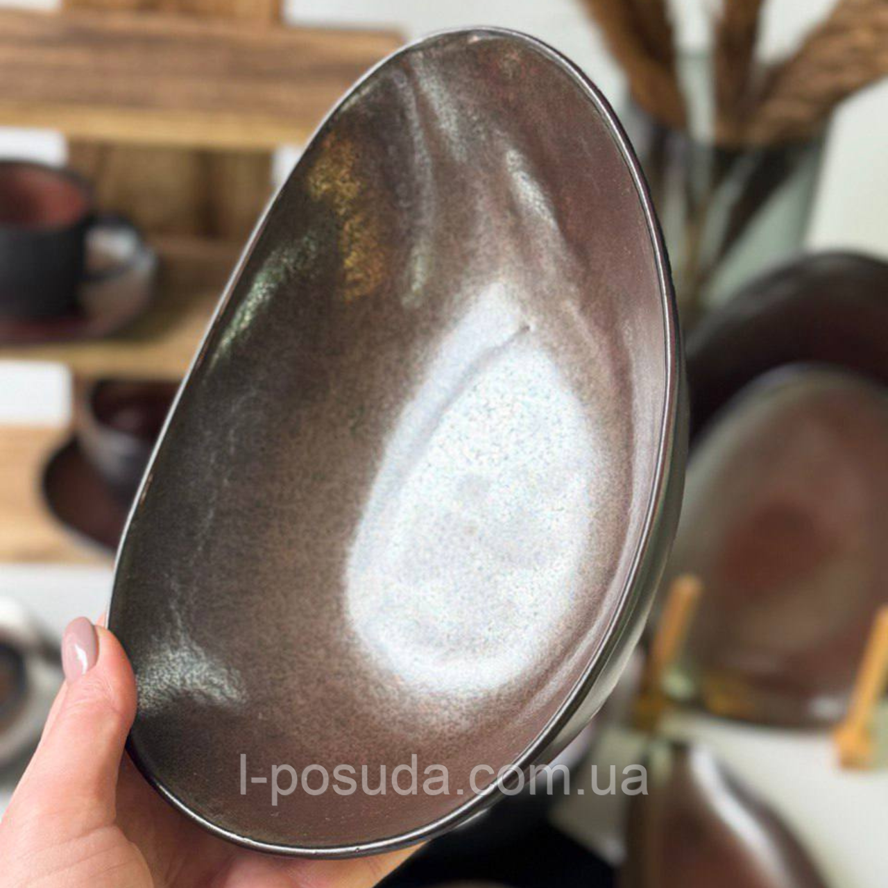 Салатник овальний "Копер" 21,5×15,5×6,2 см, 680 мл, кераміка, фото 1