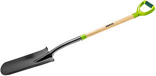 Лопата штикова Verto, для саджанців, вузька, металеве посилення, 128см, 1.7кг