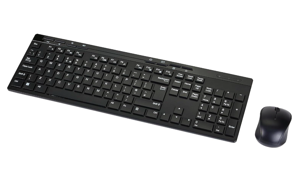 Amazon Basics MD023 Повнорозмірний бездротовий комплект клавіатури та миші, USB-приймач 2,4 ГГц