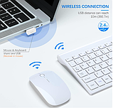 Бездротова клавіатура та миша  TopMate 2.4G  для ПК/ноутбука/Windows/Mac - білий, фото 6