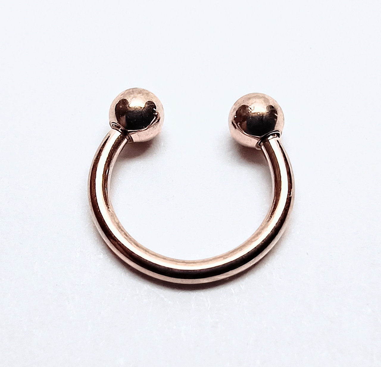 Сережка для пірсингу Finding Циркуляр підкова з кульками з хірургічної сталі 316L для брів губ Рожеве золото 10 мм x 2.8 мм