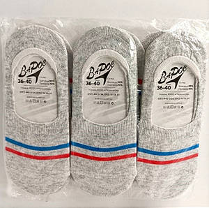 Сліди жіночі короткі сірі 25-27р. / 40-45 (Демісезонні) полоска