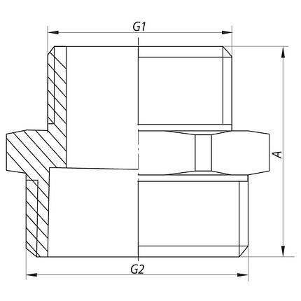 Ніпель редукційний 1-1 / 4 "x2" Чехія KR.N1220, фото 2