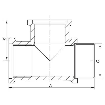 Трійник 1/2'' ВВН Чехія KR.T06FFM, фото 2