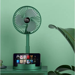 Складаний вентилятор аккумуляторний на ніжці Telescopic Folding Fan з USB зарядкою Green - оригінал