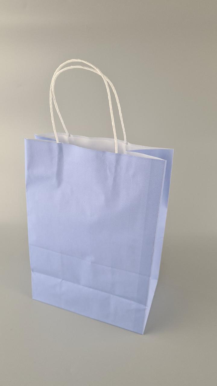 Пакет с ручками бумажный 28*19*11,5  ГОЛУБОЙ (25 шт), фото 1